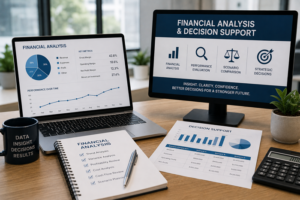 Financial analysis and decision support services focused on business performance evaluation, forecasting, profitability analysis, operational analysis, and strategic financial planning.