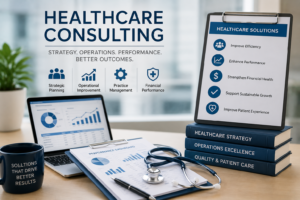 Healthcare consulting services focused on practice management, healthcare operations, organizational performance, strategic planning, and operational improvement.