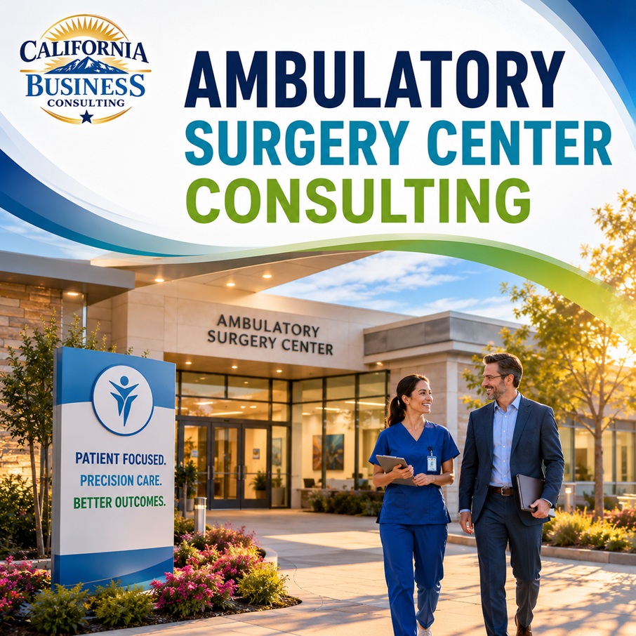 Ambulatory surgery center environment representing business consulting for operations, financial analysis, efficiency, and growth strategy
